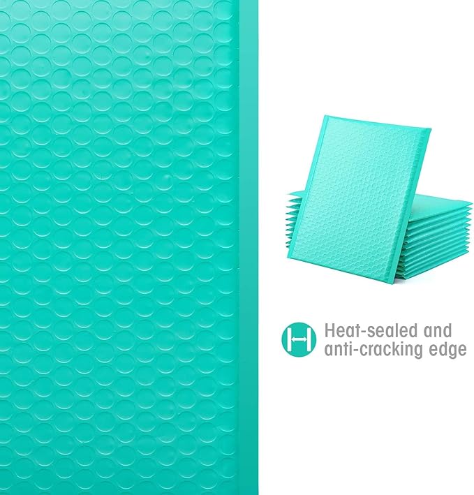 GSSUSA Large Bubble Mailers 10.5x16 Inch 500 Pack Teal Padded Envelopes, Strong Adhesion Bubble Mailer Self-Seal Bubble Envelopes for Mailing Clothes,Magazines
