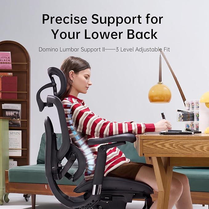 SIHOO Doro C300 Pro V2 Ergonomic Office Chair with Footrest, Jet Black | Full-Body Adaptive Support, 8D Armrests & Breathable Mesh, Comfy High Back Computer Desk Chair for Long Hours, 135° Recline
