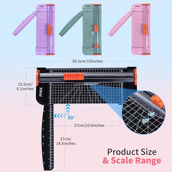 A4 Paper Cutter Slider 12 Inch Paper Trimmer Photo Cutter, Black | Small Paper Cutter for Classroom Scrapbooking Cutter, Cutter Sliding