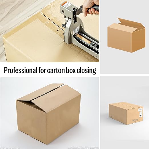 meite Carton Closing Staples 1-3/8" Wide Crown 3/4" Leg 1,600PCS | Copper-Coated 16 Gauge Carton Staples for Pneumatic or Manual Box Stapler Gun - Cardboard Closer Packaging