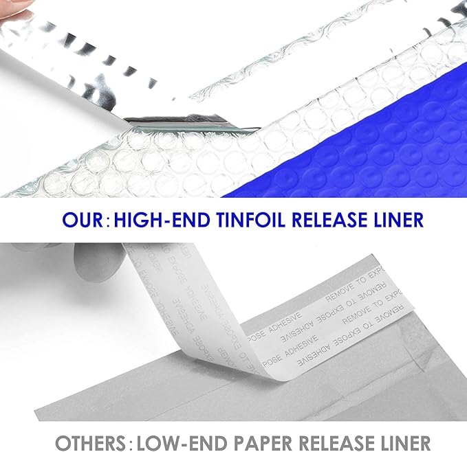 Metronic 8.5x12 Bubble Mailers 250 Pack Blue Bulk Bubble Mailers Usable Size 8.5x11" Self Seal Shipping Envelopes, Padded Envelopes Packaging for Small Business, Boutique