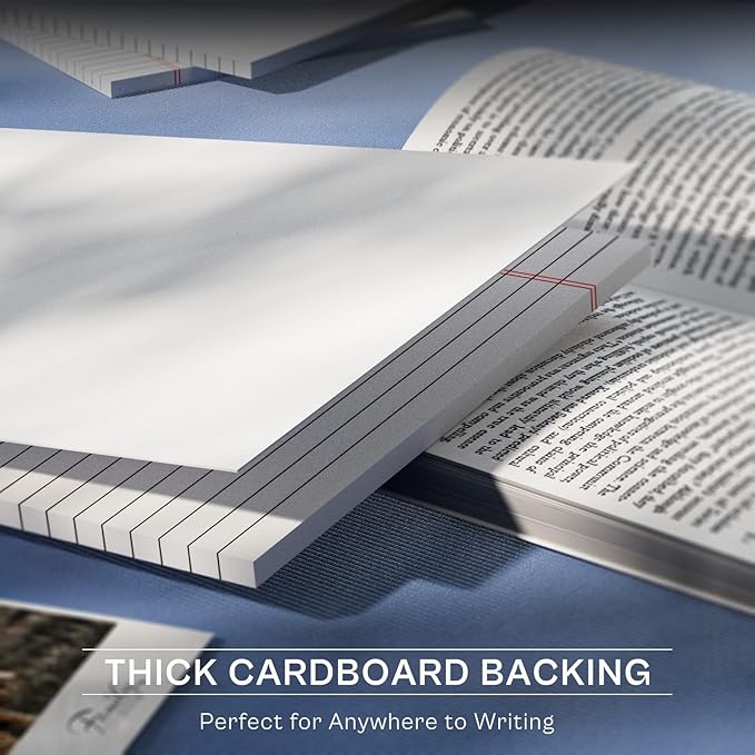 Legal Pads 8.5 x 11, Writing Paper Tablets 8-1/2 x 11, 6 Pack White Note Pads 8.5 x 11 for Office Supplies, Letter Pads 8.5 x 11 Wide Ruled, Perforated Notepads 8.5 x 11, 30 Sheets Each Notebook Paper