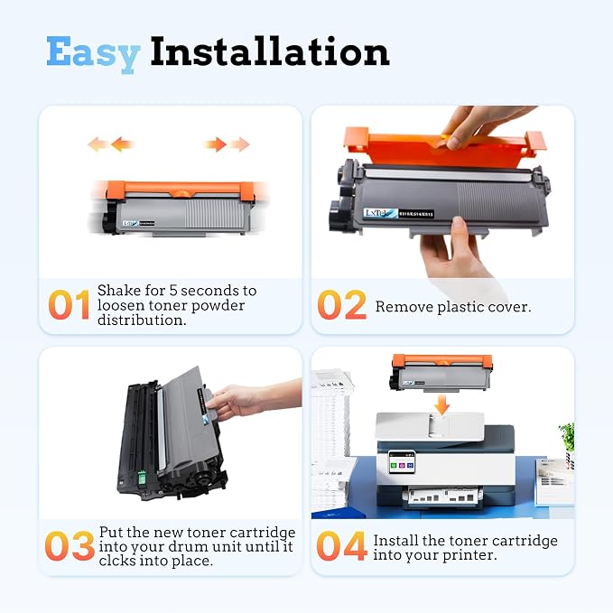 LxTek Compatible Toner Cartridge Replacement for Dell E310 E310dw E514 | E515 P7RMX PVTHG 593-BBKD Compatible with Dell Wireless Monochrome E310dw E515dw E514dw E515dn Printer (2 Black, High Yield)