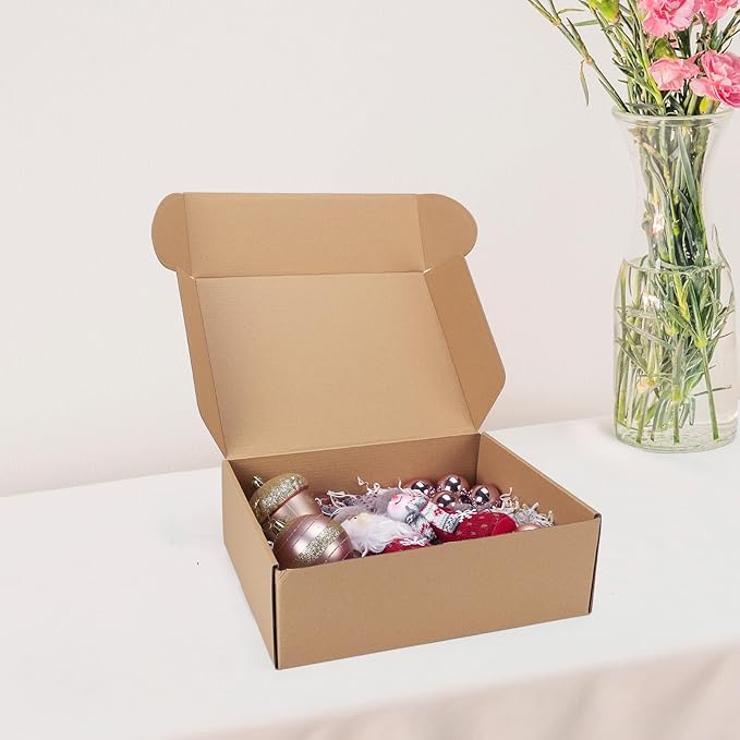 12x9x4 Shipping Boxes Set of 6, Medium Cardboard Boxes for Packaging, Brown Mailing for Small Business