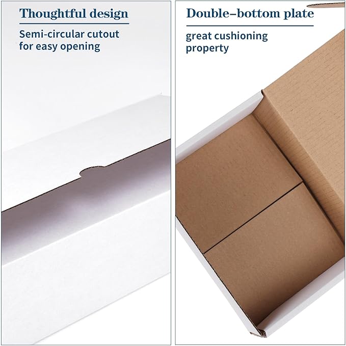 ZBEIVAN 7x5x3 White Shipping Boxes Set of 25, Corrugated Cardboard Mailer Boxes for Packaging Small Business Mailing Gifts