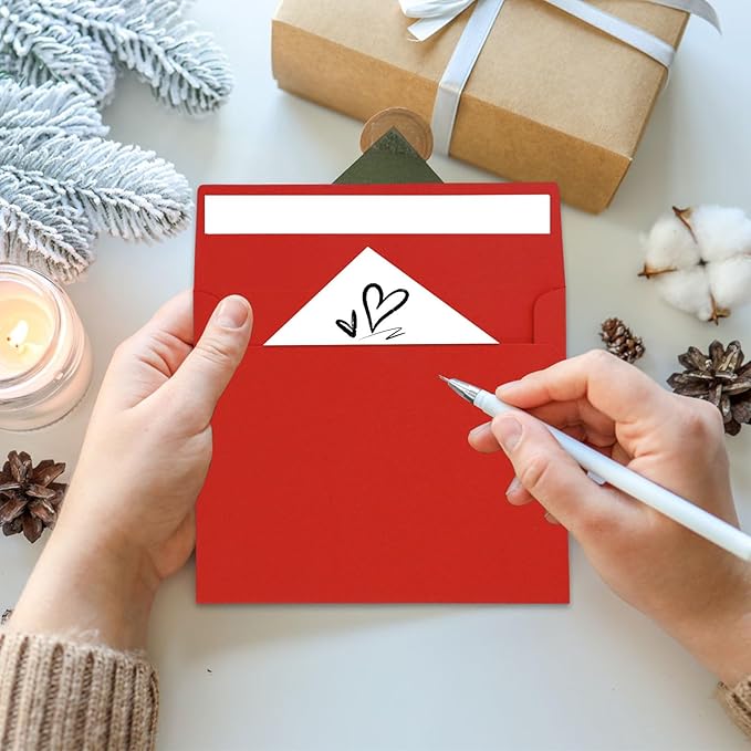 50 Packs Invitation Envelopes,Postcard Envelopes, A2 Envelopes Red, Envelopes for Invitations, Envelopes for 4.5x5.5 Cards, Greeting Cards，Envelopes Self Seal for Photos, A2（Red）50pack