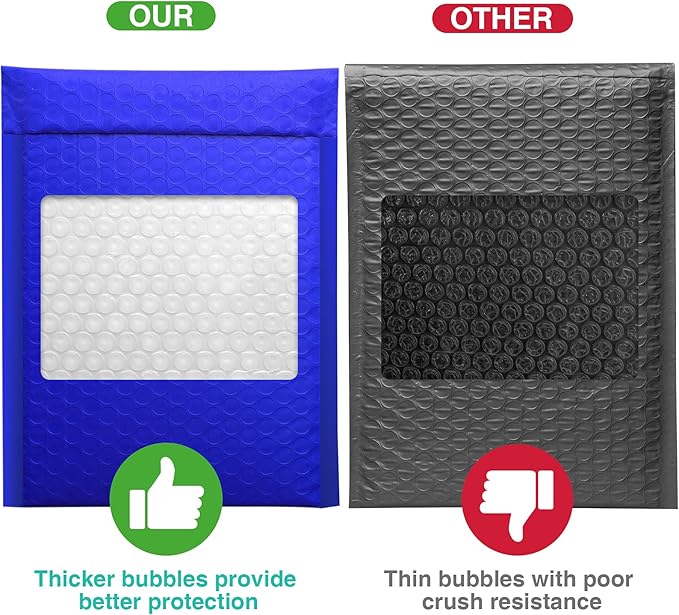 Metronic Bubble Mailers 6x10 25 Pack Usable Size 6x9" Royal Blue Bubble Mailers Waterproof Padded Envelopes Self-Seal Cushioning Bubble Envelopes for Packaging, Mailing, Shipping, Bulk #0