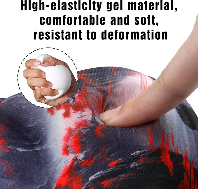 Ergonomic Mouse Pad with Wrist Rest - Gel Wrist Support Mousepad with Non-Slip PU Base for Computer, Laptop, Office & Home