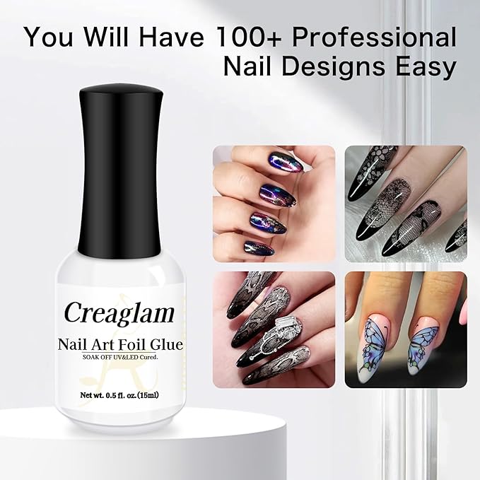 Nail Foil Glue Gel: Nail Art Foil for Foil Stickers Nail Glue Foil Transfer Gel - 15ML Transfer Glue Nail Art Manicure DIY Enthusiasts - Required LED Lamp Soak Off