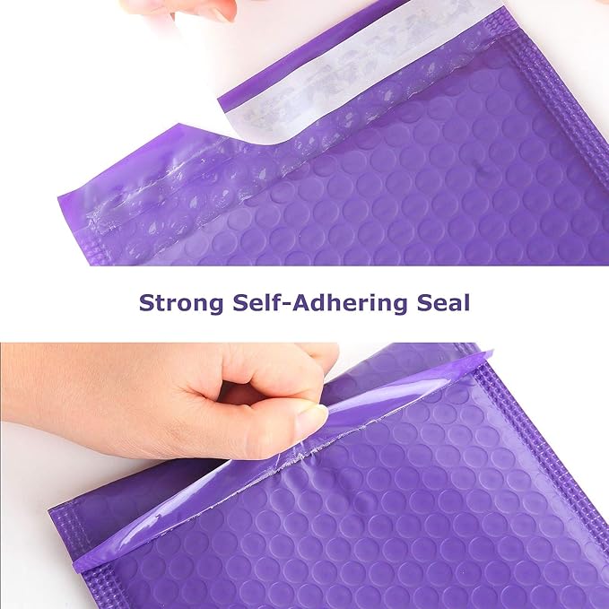 Bubble Mailers 10x13 inch Mailing Envelopes Bubble Padded Waterproof Self Seal Padded Envelopes with Strong Self-Adhering Pack of 25 (Purple)