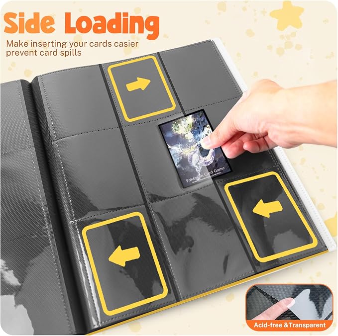 Card Binder, 9 Pocket Trading Card Album Folder,20 Pages, 360 Card Capacity Sports Card Binder, Premium Card Binders Compatible with MTG, TCG, Baseball Cards (White)