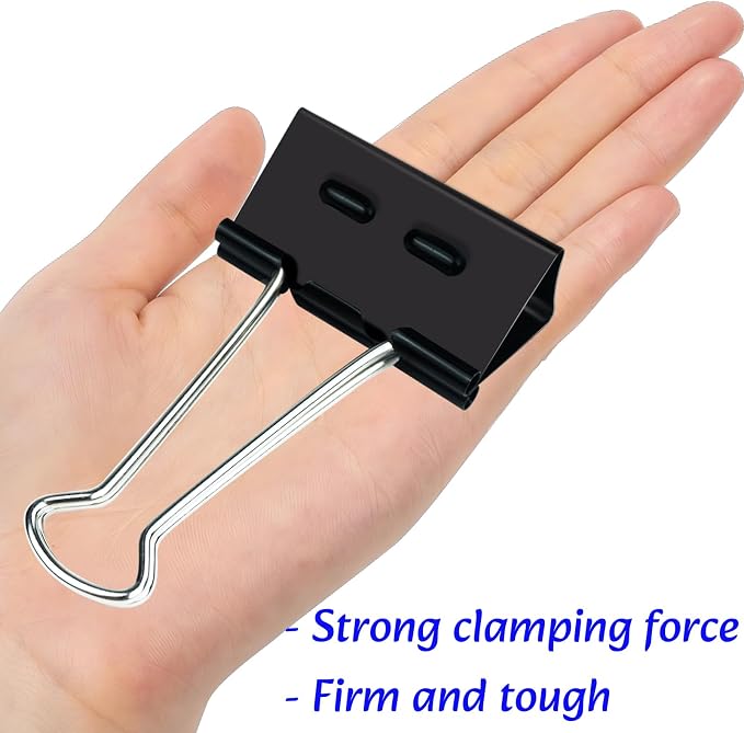 2 Inch Binder Clips(12 Pack), Upgrade Support Points Binder Clips | Extra Large Paper Clamps for Office and Home Supplies