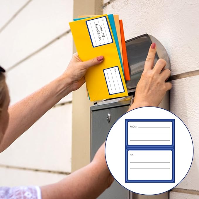 to from Return Address Mailing Labels 120 Pcs Blank Self Adhesive Mail Shipping Label Postage Guaranteed Stickers 4.5x3.5Inch Handwriting to/from Address Tags for Package, Gift, Mailing Box, Envelopes