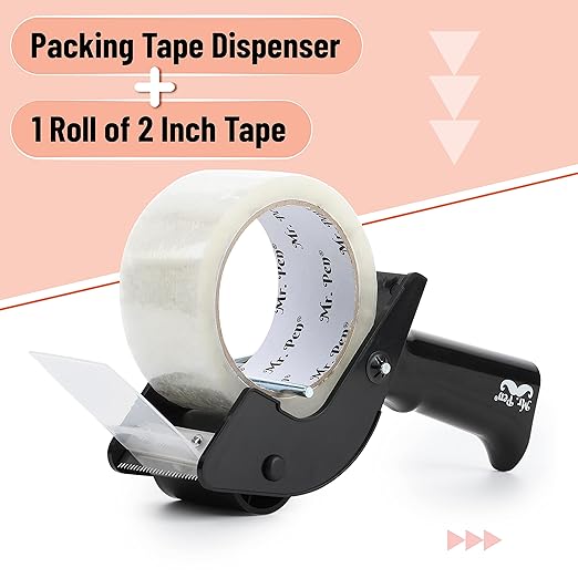 Mr. Pen Tape Dispenser Gun, 2 Inch, Includes 1 Clear Packaging Tape, for Packing Boxes, Shipping & Moving