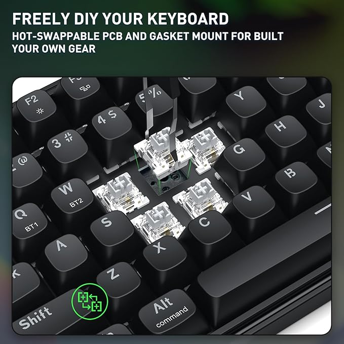 Redragon S163 3-Mode Wilreess Gaming Keyboard & Mouse Combo, 108 Keys K689 PRO RGB Gasket Keyboard and 8000 DPI M693 Gaming Mouse Bundle, Convenient Shared Dongle