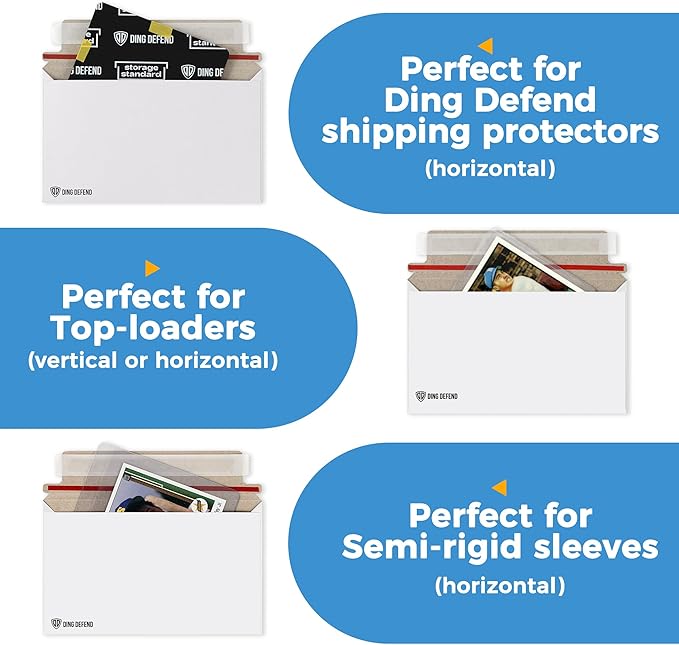 110-Pack Card Shipping Envelopes - 7 x 4.35 Inches Trading Cards Self-Adhesive Mailers, Perfect Fit for Semi-Rigid Sleeves, Toploaders & Ding Defend Protectors - Hobby Mailing Supplies