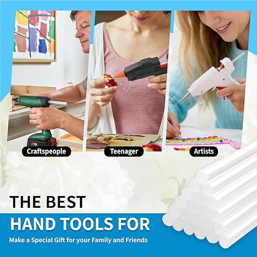Phinus 48 Pack Mini Hot Glue Sticks, 8" Long x 0.27" Diameter Clear Glue Sticks for Glue Gun, EVA Clear Glue Gun Sticks, Hot Glue Gun Sticks for DIY Craft Sticky Projects & More