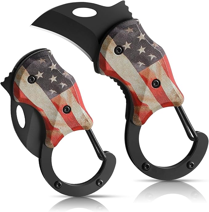 VIRENKNIFE Folding Pocket Utility Knife,Small Pocket Knife with 1.38''Sharp Blade, EDC Knife for Men Women,Mini Keychain Box Cutter for Everyday Carry,Great Gift for Men (USA Flag)