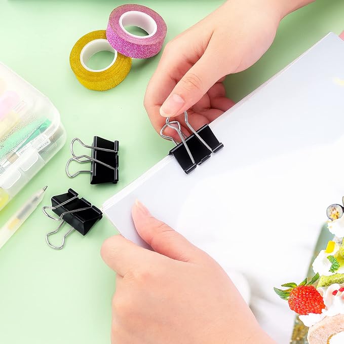 ZZTX 36 Pack Binder Clips 1.3 Inches Black | Paper Clamps Clips, Durable steel, Rust-resistant, Strong spring