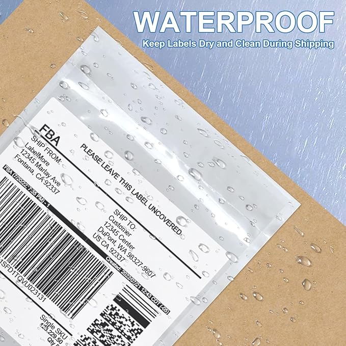 7.5" x 5.5" Shipping Label Sleeves, SJPACK Clear Adhesive Top Loading Packing List/Label Envelopes Pouches(200 Bags)