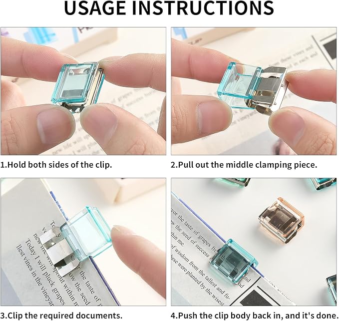 Push Paper & Binder Clips, 80 Pack 50 Sheet Heavy Duty No Damage | Reusable medium clamps with mark-free design. Ideal for office, school, home organization and daily paperwork sorting.