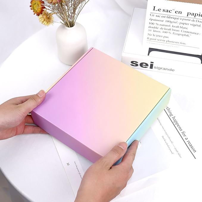 Shipping Boxes for Packaging, 8x8x2 Inches Corrugated Cardboard Boxes, Mailing Boxes for Small Business(15 Pack, Colorful)
