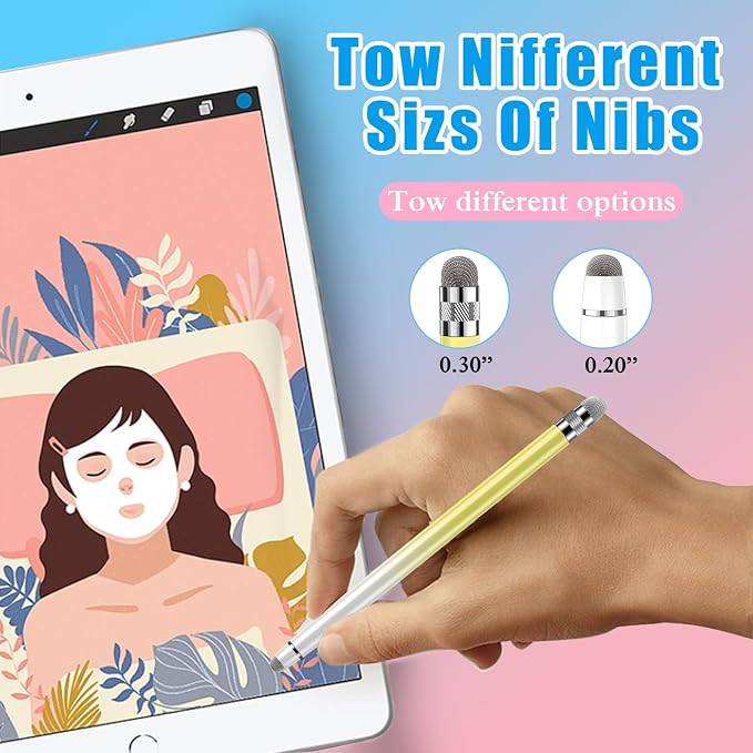 Bopomofo 10PCS Stylus Pen for Touchscreen,High Sensitivity & Precision | Metal Barrel,Fiber Tip,No Charging,Compatible with iPhone iPad Android Microsoft Surface Nintendo Switch Touch Screen