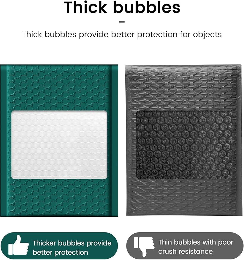 GSSUSA Bubble Mailers 6x10 Inches Padded Envelopes 600 Pack Usable Size 6x9" Small Envelope Bags Shipping Bag Bulk Pack Self Seal Package Mail Packing Business Supplies, Forest Green