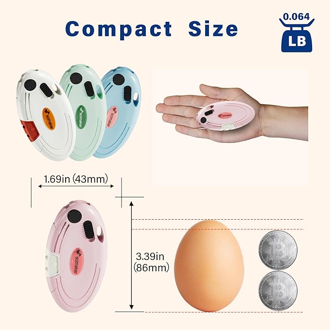 Box Opener with 10 Extra Blades,Mini Box Cutter with Button Lock Mechanism,Razor Blades Utility Knife for Opening Daily Express Boxes, Packages, Envelopes,Paper tapes.4 Colors,8 Pcs.