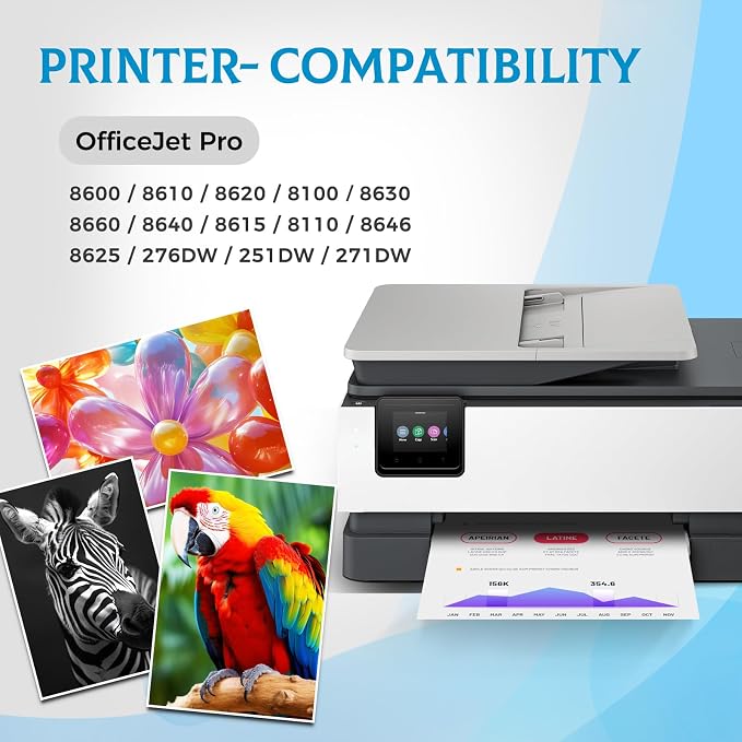 950XL 951XL Ink Cartridges OfficeJet Pro 8600 8610 8620 Ink Compatible for HP 950 951 XL Ink Cartridge Combo Pack HP950XL HP951XL Printer Ink for OfficeJet Pro 8100 8630 8660 8640 8615 276DW 251DW-4P | Compatible for HP 950 951 XL Ink Cartridge Combo P...