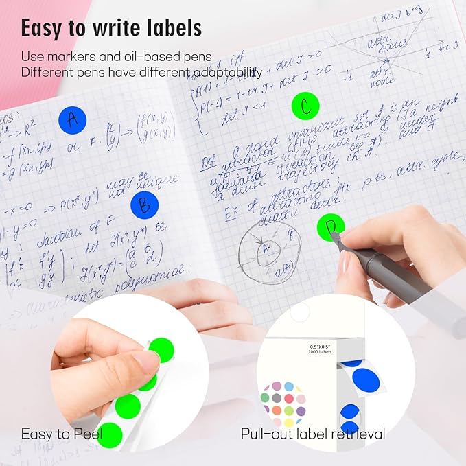 PARLAIM 1/2" Circle Dot Stickers 2 Rolls Pack 2000 Color Coded Labels for Home Commerce Business, Fluorescent Green + Blue