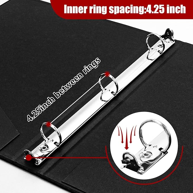 Vienrose 3 Ring Binder 1 Inch Round Rings with Linen Fabric Cover, Fits 8.5 x 11 Inch Paper, Durable Organizer for School, Office, Home, Recipes (2 Pack,DarkGreen)