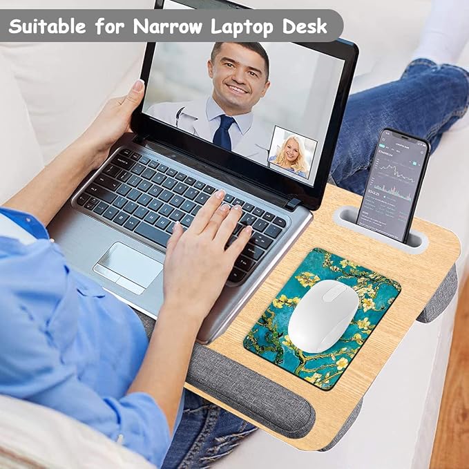 Dapesuom Small Mouse Pad, 6 x 8 Inch Thick Rubber Premium-Textured Non-Slip Portable & Washable Mini Mouse Mat for Women Men Wireless Laptops Keyboard Tray Gaming Work Computer Office Travel, Flower