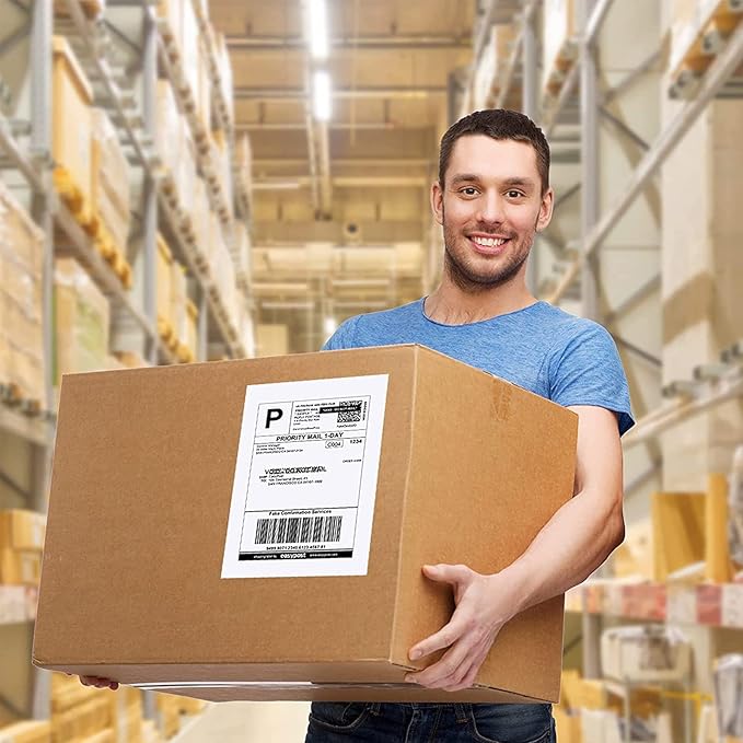4x6 Direct Thermal Shipping Labels, 250 Per Roll, Mailing Thermal Blank Shipping Labels for Zebra 2844 Zp-450 Zp-500 Zp-505 (20 Rolls)