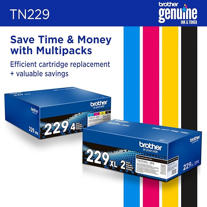 Brother Genuine TN229M Magenta Standard Yield Printer Toner Cartridge - Print up to 1,200 Pages(1)