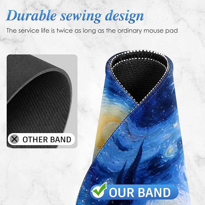 Round Mouse pad, high-end Texture, Sewn Edge Design, Anti-Slip Rubber Base. 8.6 x 8.6 inches (Star Vortex)