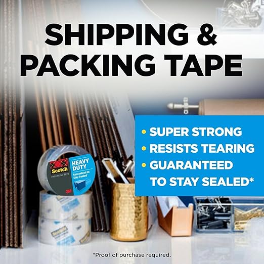 Scotch(R) 3850 Heavy-Duty Shipping Tape, 1 7/8In. X 43 7/10 Yd., Pack of 3