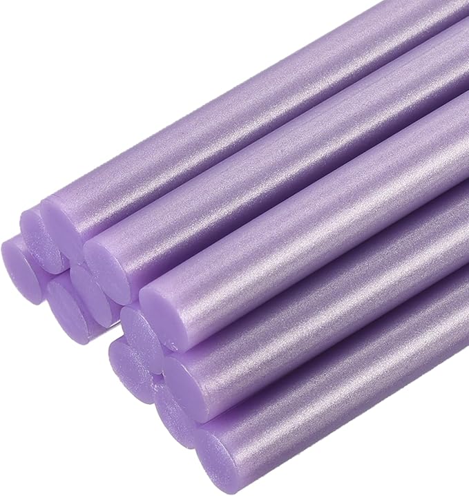 uxcell 12pcs Full Size Hot Glue Sticks for Glue Gun 0.27 x 8 Inch Small Glue Sticks, 7 x 200mm Metallic Purple