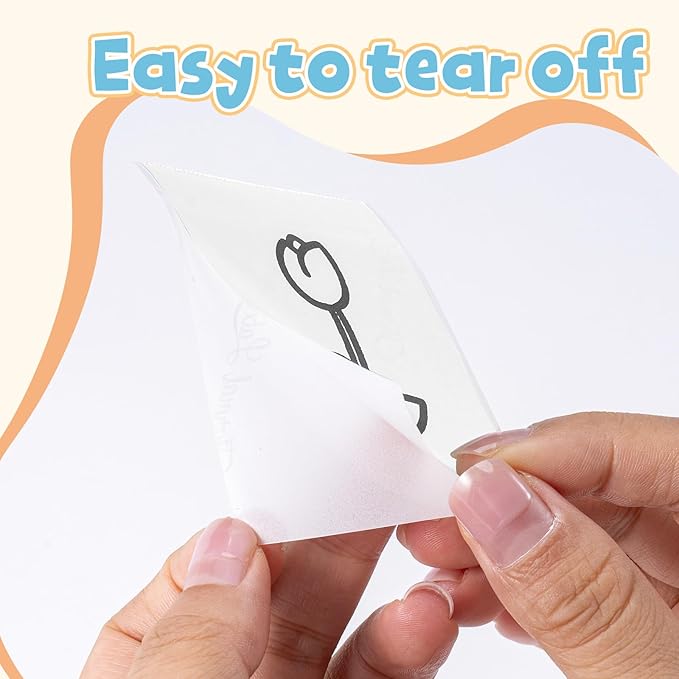 Phomemo Sticker Paper- for T02/T02Pro/Q02E/M02X/Y02C/Q02 Mini Printer, White Thermal Sticker for Study Notes, Photo, DIY, Stickers, Image Time 2 Years, Black on White Sticky Paper, 50mm x3.5m, 3 Rolls