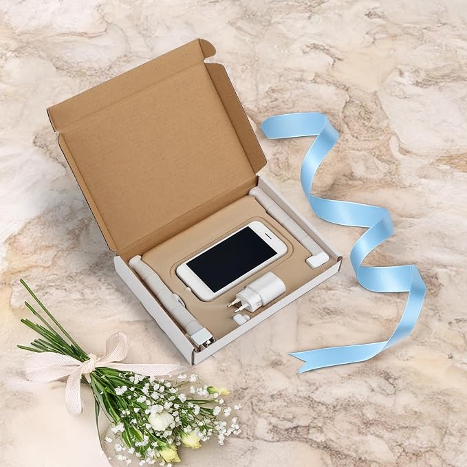 RLAVBL 7x5x1 Shipping Boxes Set of 30, White Corrugated Cardboard Mailer Box for Packing Mailing Small Business