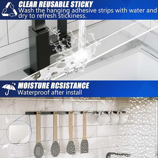 ZMUAXUAN Strong Nano Double Sided Tape Heavy Duty Mounting,Clear Removable Wall Sticky Adhesive Strips,Reusable Thick Gel Grip for Hanging Picture,Poster,Carpet,Photo