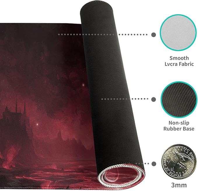 Desk Mat Mouse Pad Gaming Desk Pad XL Large Mouse Mat Office Decor Accessories (RED)