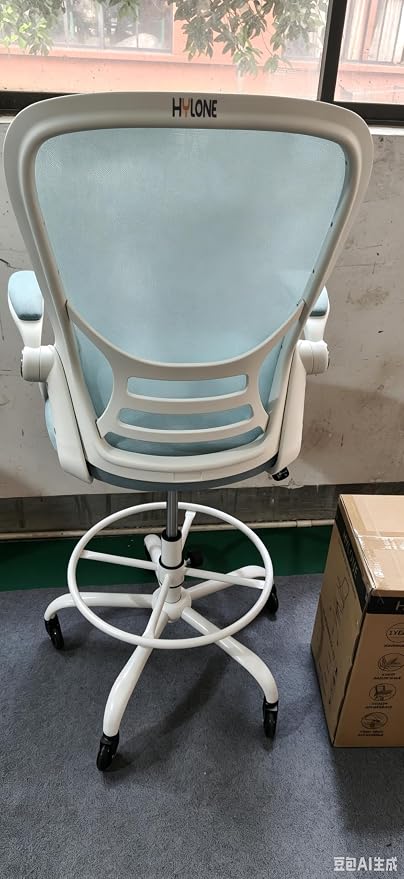Drafting Chair Tall Office, Ergonomic Standing Desk Stool Adjustable Drafting Chair Big Tall Drafting Office Chair Blue