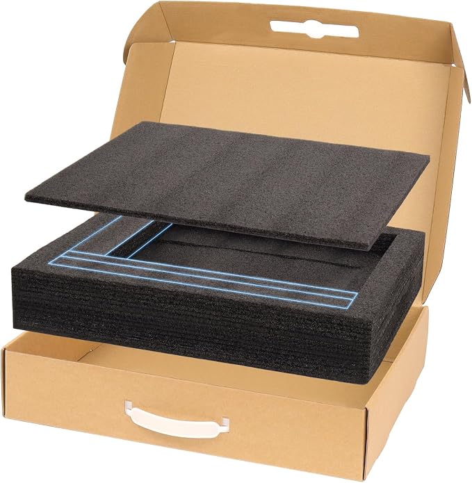Laptop Shipping Box with Foam Protection, Secure Mailer for Up to 17 Inch Laptop, Safe Cardboard Shipping Box for Notebook Computers (17x13x3.1)