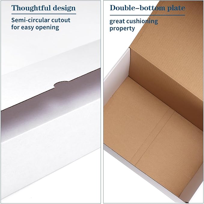 ZBEIVAN 12x8x8 White Shipping Boxes Set of 15, Corrugated Cardboard Mailer Boxes for Packaging Small Business Mailing Gifts