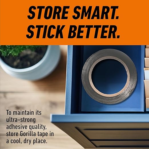 Gorilla Tape, 1.88 in x 10 yd, Silver (Pack of 1) - Duct, Utility, Triple Layer Strength, Indoor & Outdoor, Weather Resistant Shell