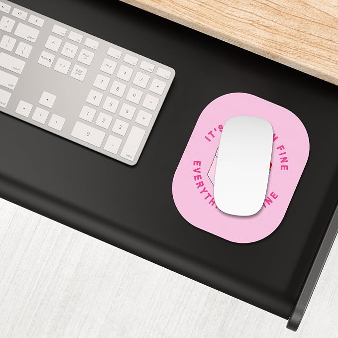 Small Mouse Pad, 6 x 7 Inch, Oval Mini Mouse Pad with Non-Slip Rubber Base for Laptop Wireless Mouse Keyboard Tray Mousepad, Cute Dumpster