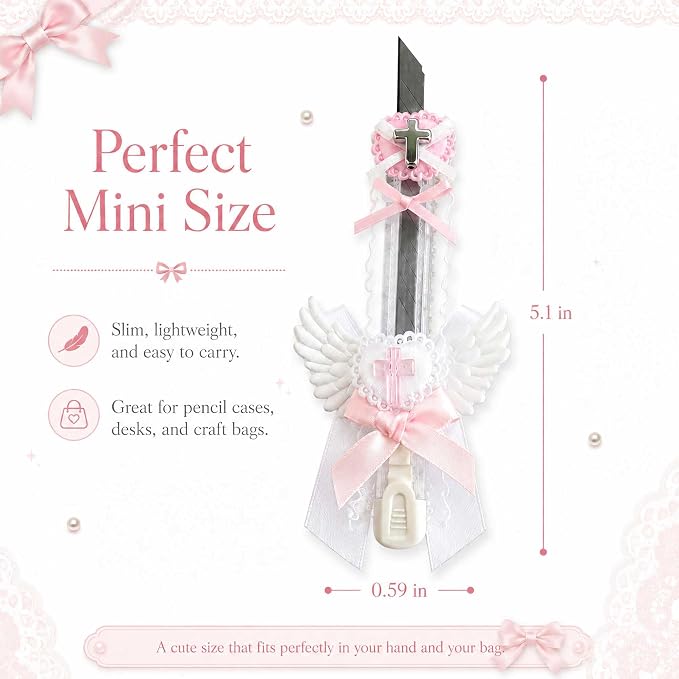Cute Box Opener Cutter, Package Opener, Small Plastic Box Cutter Retractable, Snap off Utility Paper Exacto Knife, Kawaii Desk Office Home Aesthetic Accessories Essentials, Stationery Craft Supplies