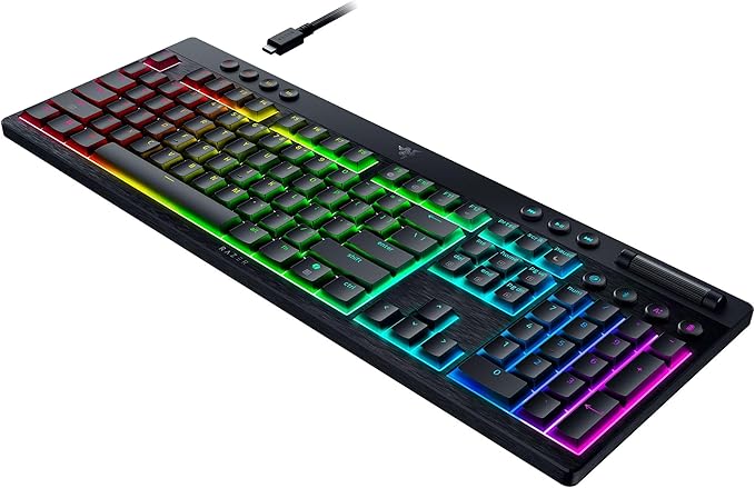 Razer BlackWidow V4 Low Profile HyperSpeed Wireless Gaming Keyboard: Green Mechanical Switches - 2.4GHz Wireless & Bluetooth - Multi-Function Roller - 11 Control Buttons - Long Battery Life