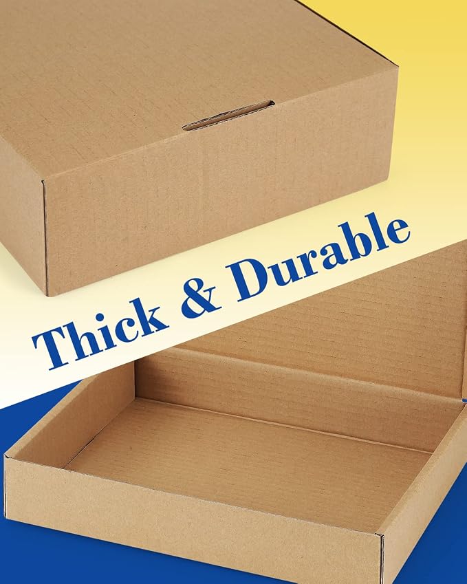 Shipping-Boxes-12x9x3 Inches: 22 Pack-Cardboard-Boxes-for-Packaging, Brown-Shipping-Boxes-for-Packing-Small-Business, Corrugated Box Mailers for Book Shoes Gift Mailing